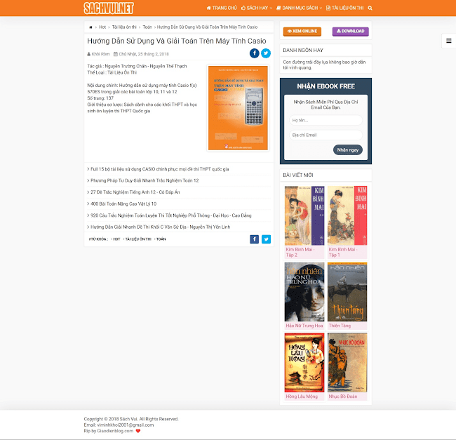 Giao diện web chia sẻ sách - Sách Vui